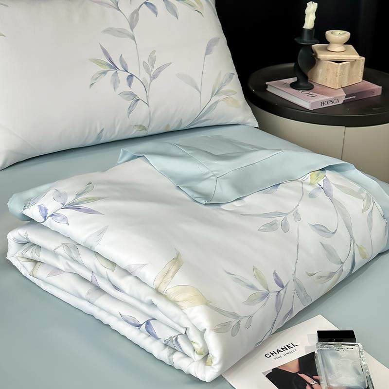 A类100S天丝夏凉被四件套双面冰丝凉感夏被可机洗水洗空调薄被子