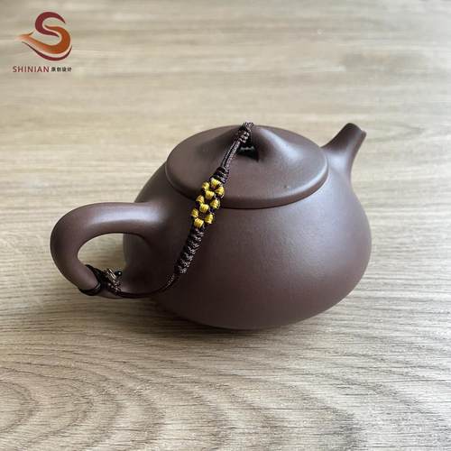 紫砂壶盖防摔绳子 高档石瓢壶专用 茶壶把连接纯手工编织绑带配件