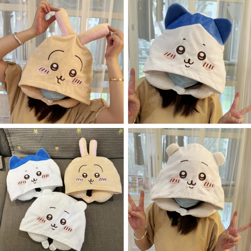 吉伊卡哇小八乌萨奇汽车旅行飞机带帽U枕颈枕办公室学生午睡枕头