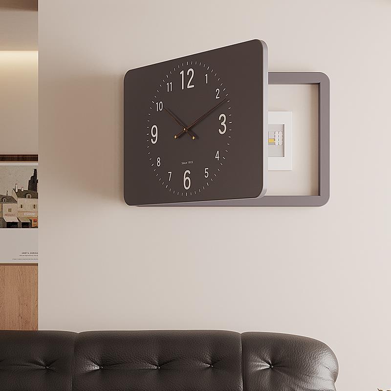 2024新款现代电表箱装饰画带时钟钟表配电箱遮盖挂钟电闸简约遮挡