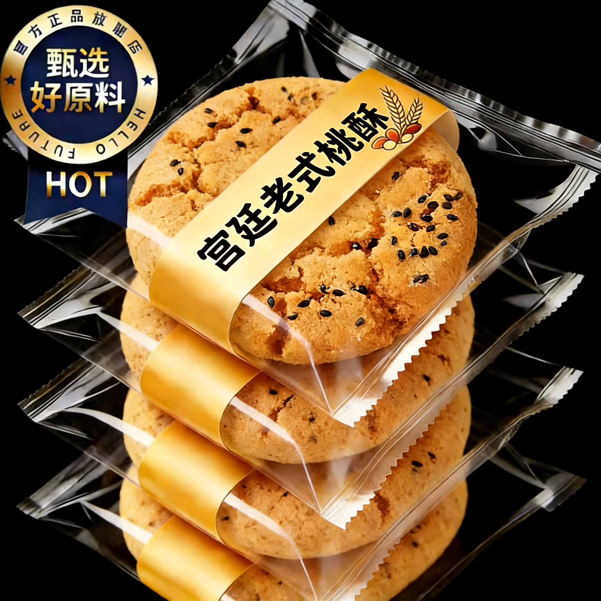 山姆达正宗整箱传统桃酥老式宫廷休闲酥饼零食早餐饼干批发