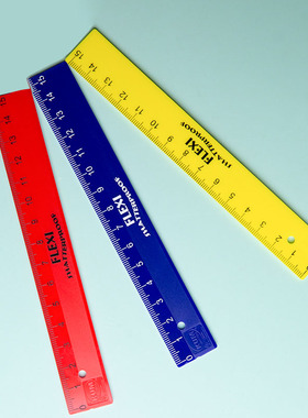 德国KUM库姆FLEXI热冲压制造精确刻度绘图划线尺柔韧材质带易抓握凹槽线制图刻度尺15cm/30cm直尺