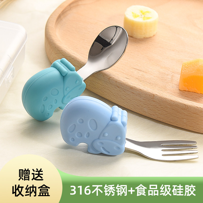 宝宝自主进食勺子学食训练叉勺