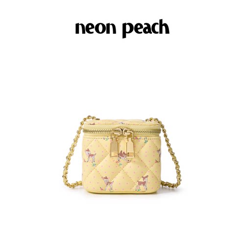 NEON PEACH霓桃原创设计缎带系列小鹿波点斑比方糖盒子迷你化妆包