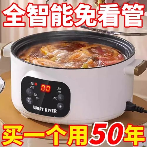 德国电煮锅全自动电炒锅多功能电饭锅家用电火锅蒸煮智能预约保温