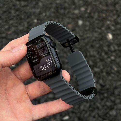 新款海洋磁吸适用于苹果手表iwatch10运动硅胶表带applewatch11代
