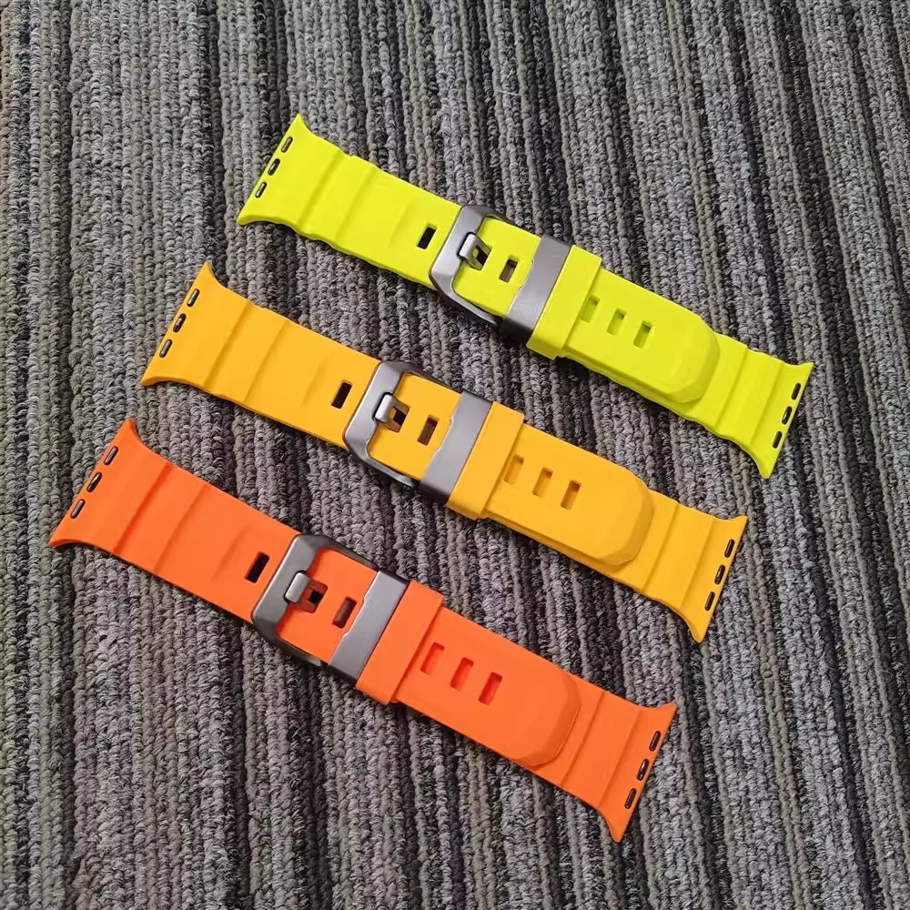 适用苹果手表Ultra2表带applewatch10硅胶运动iwatch98野径户外男