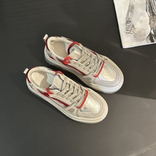 【Forever&HH】2026春季新款厚底撞色休闲鞋ins风松糕底增高板鞋