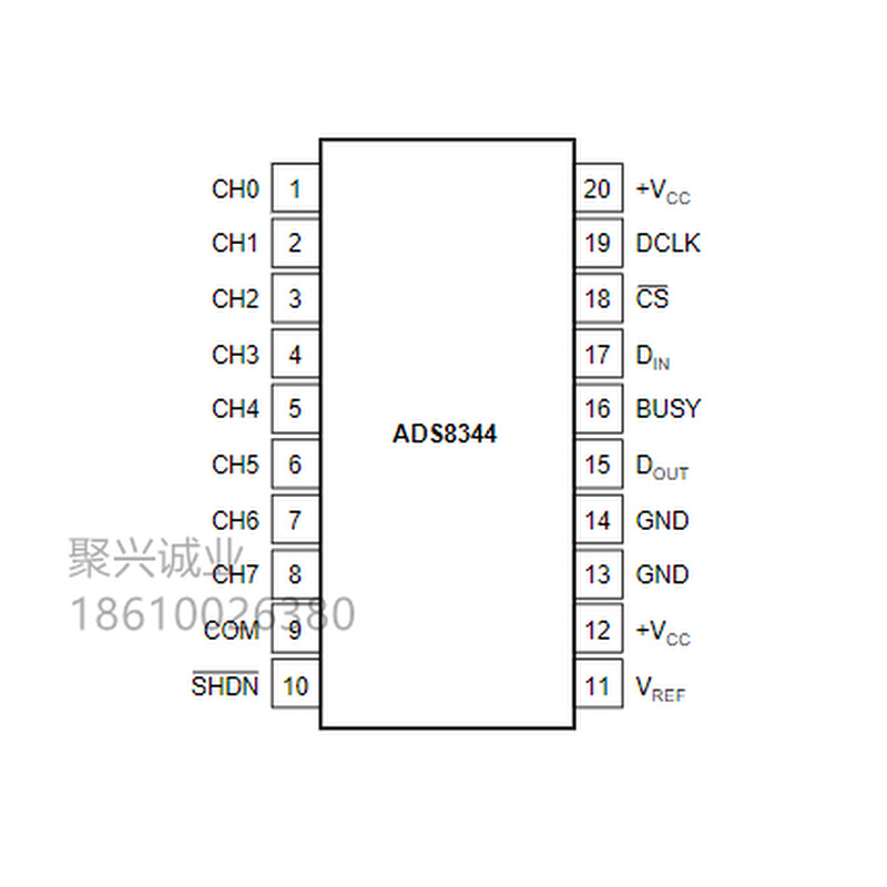 全新原装 ADS8344EB丝印：ADS8344E B封装：QSOP-20