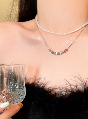 复古简约双层珍珠项链女小众