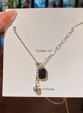 嘻哈风抽拉式钛钢项链女ins潮