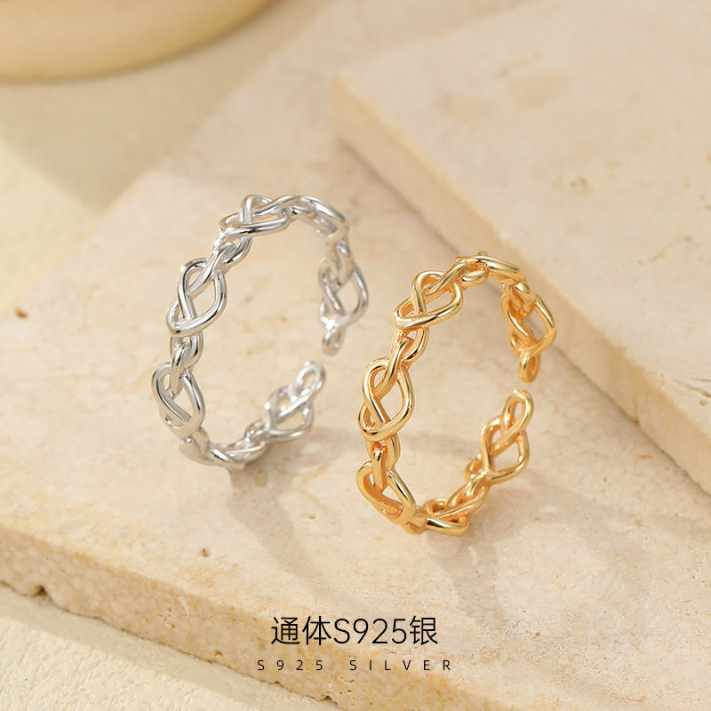 高级感S925纯银欧美日韩缠绕爱心