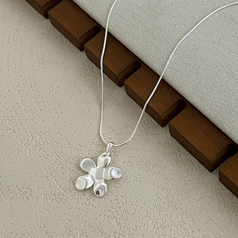 高级感S925银ins风潮花朵项链女