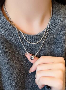 轻奢小众双层叠戴长款毛衣卫衣链