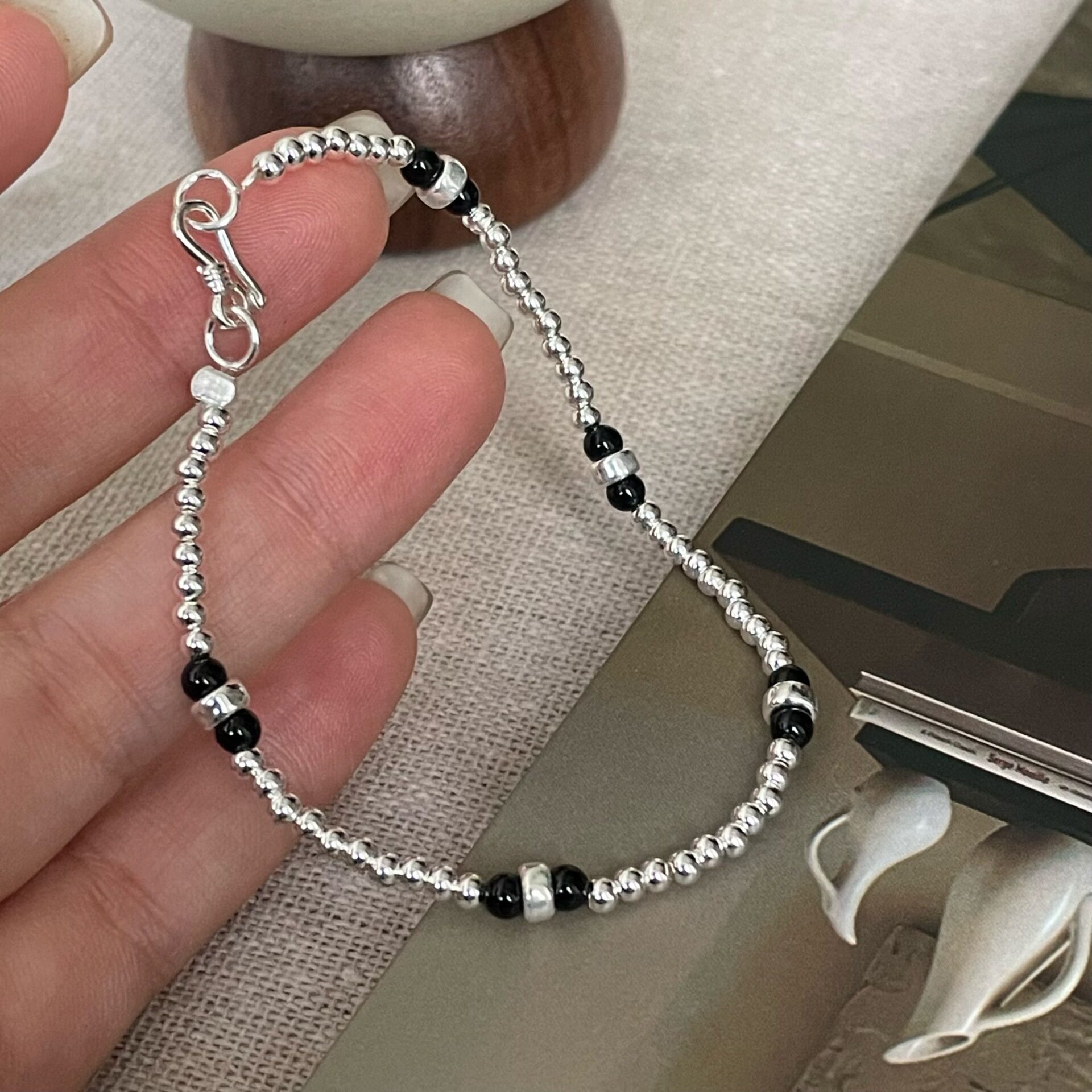 S925银韩版小众设计感基础款复古