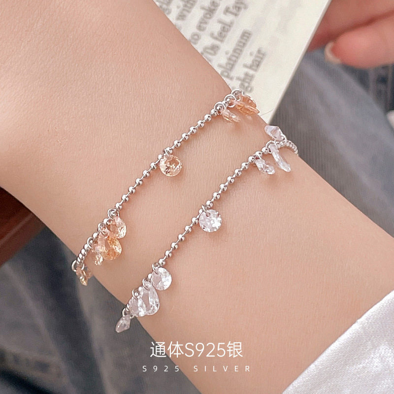 高级感S925银新款星河水钻手链女