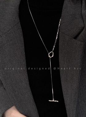 轻奢小众高级感长款流苏OT扣钛钢