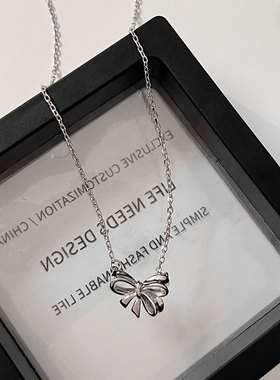 S925纯银甜美日韩ins风蝴蝶结项