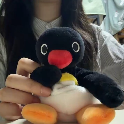 优迈企鹅pingu公仔坐姿系列毛绒玩偶pinga圆眼款摆件娃娃礼物