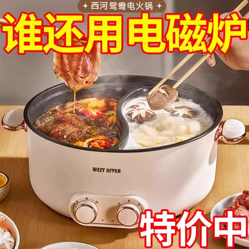 德国正品新款鸳鸯电火锅家用多功能一体式双控鸳鸯锅大功率电热锅