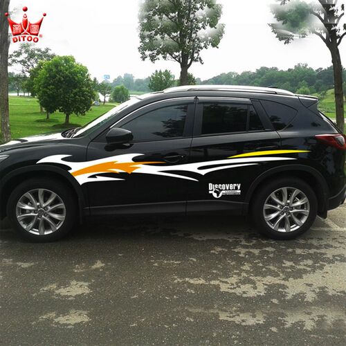 马自达CX5 7起亚智跑线索兰y托瑞风翼虎 suv改装汽车贴纸拉花腰线