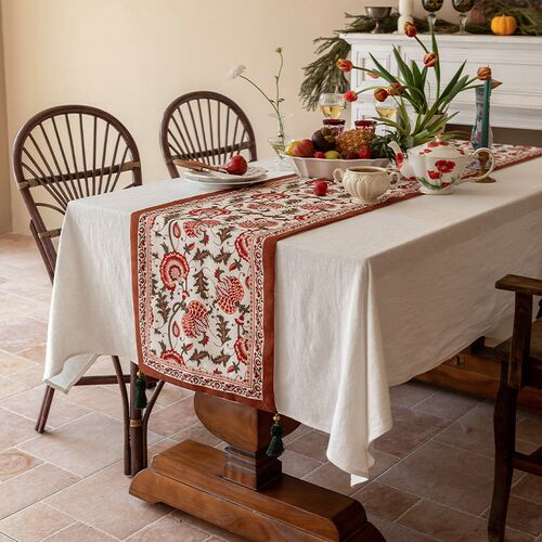 美式桌旗亚麻防水l田园高级茶几电F视柜桌布茶旗斗柜布边柜盖巾台