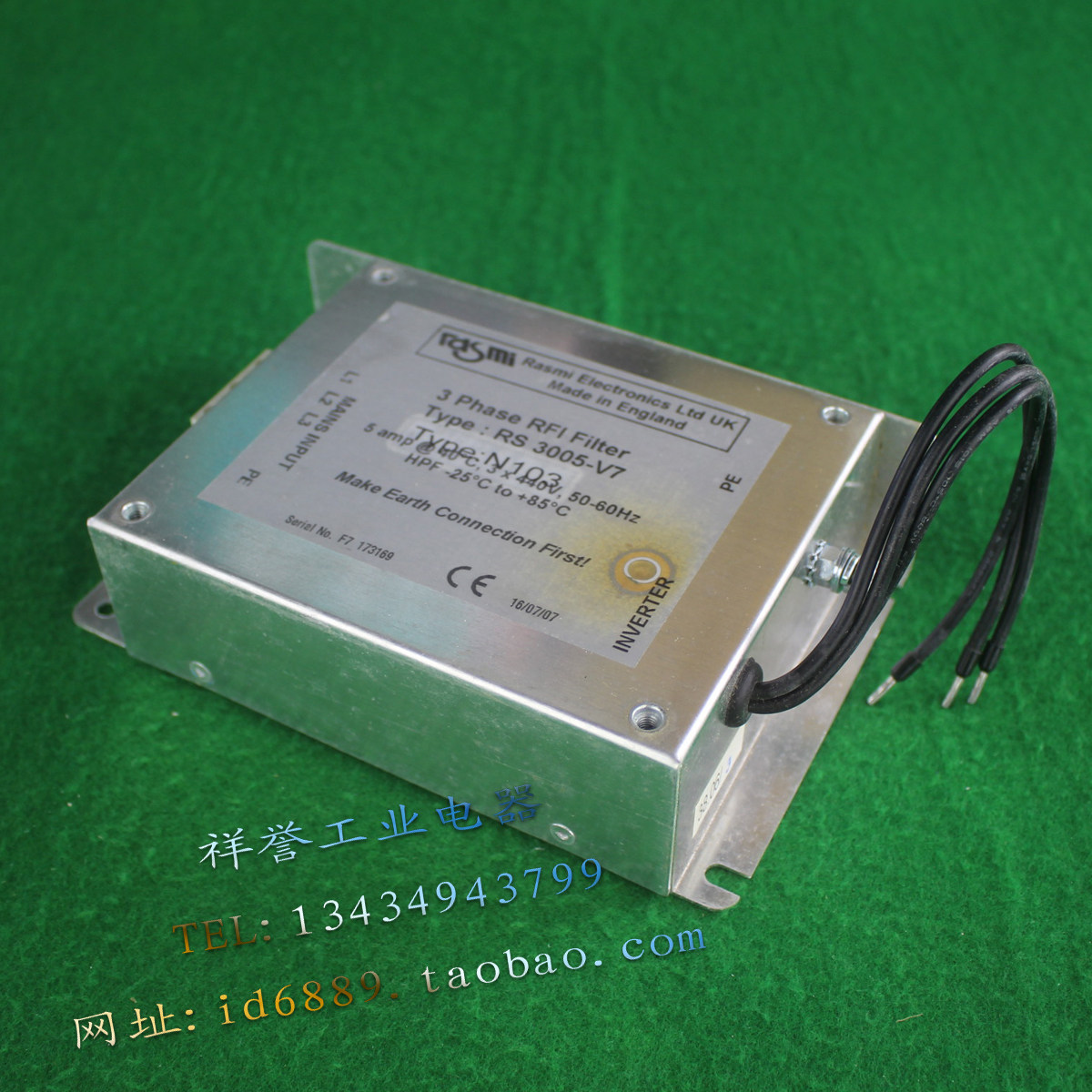 RASMI 英国 RS 3005-Vt7 电源滤波器 RFL 5A 3x440VAC 三相进线