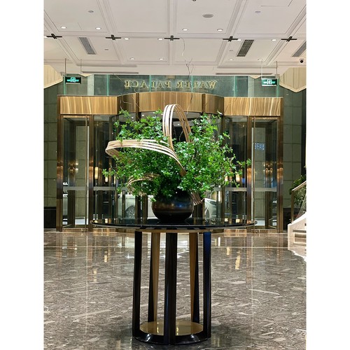 高档酒店大堂仿真花摆件大型大厅中庭圆桌面前台别墅商场装饰假花