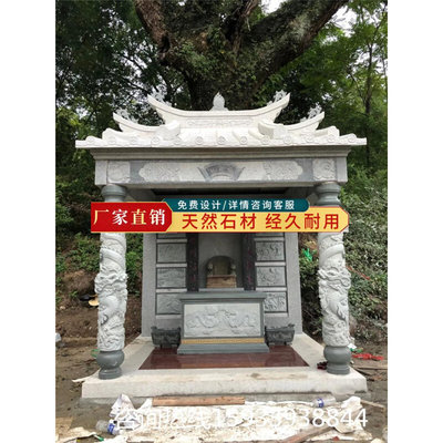 石雕土地公小庙佛龛土地婆庙神龛柜灶爷供奉祭祀户外家用石头庙