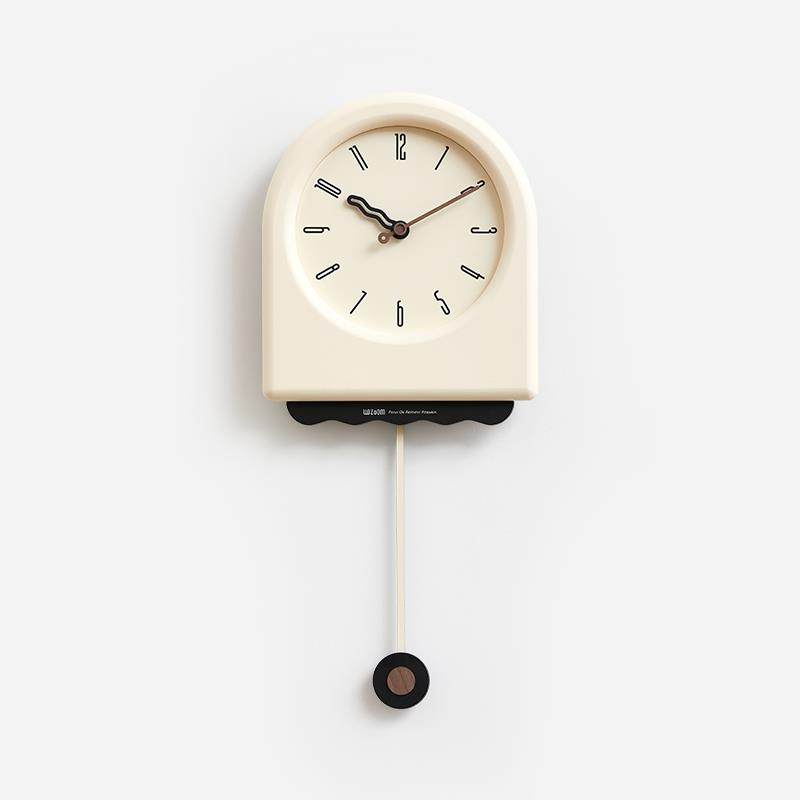 TEBO法YTY免打孔式奶油风钟表挂钟客简厅现代约大气装饰时钟挂墙