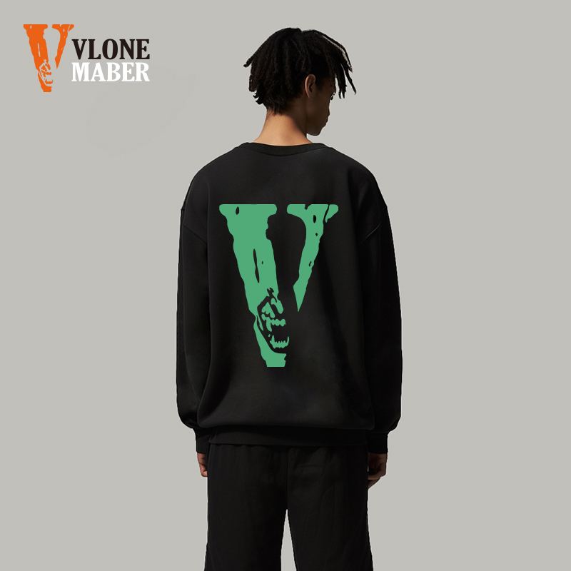 VLONE MABER官方2023年秋季新款印花情侣卫衣潮牌内搭运动套头衫