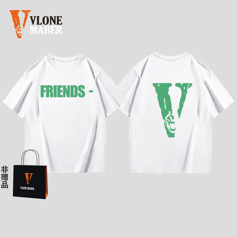 VLONE MABER官方美式宽松短袖t恤女纯棉2025年情侣街头上衣