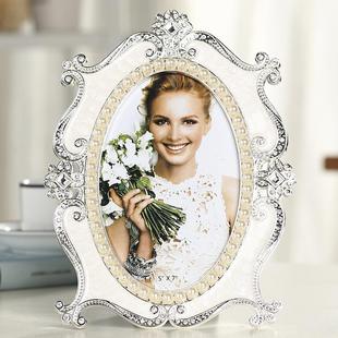 10寸复古珍珠婚纱照相架创意相片加冲印照片 相框摆台6 奢华欧式
