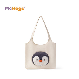 McHugs企鹅冰冰帆布托特包通勤单肩包毛绒玩偶公仔情人节礼物新品