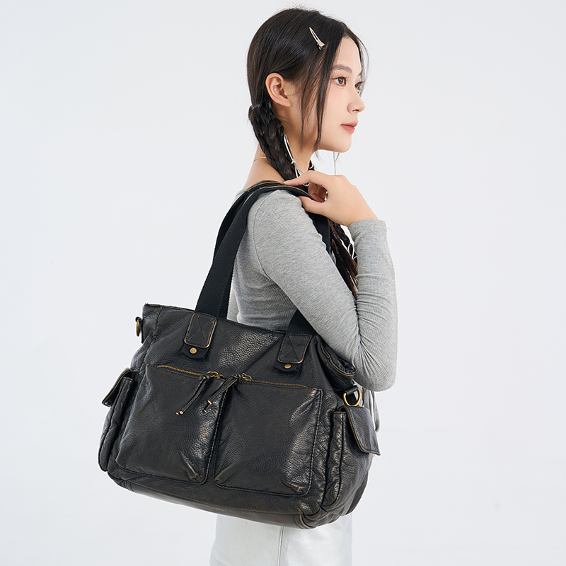 复古大容量托特包休闲单肩斜挎包