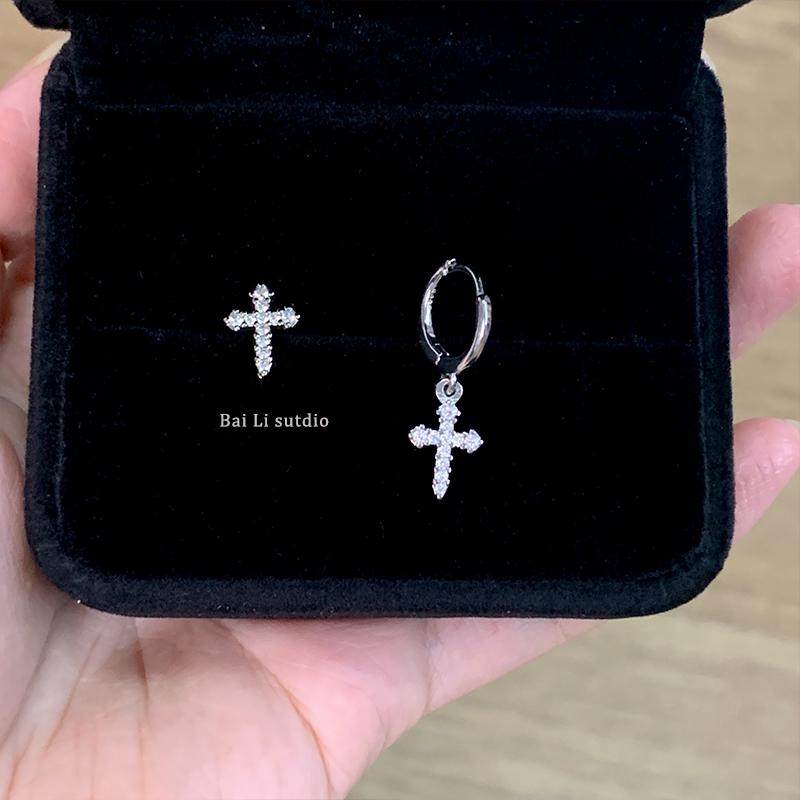 双耳洞十字架耳钉耳环小众高级感不对称耳圈耳饰2024新款爆款耳扣,饰品/流行首饰/时尚饰品新,耳钉,淘宝优惠券,粉丝福利购,淘宝优惠卷