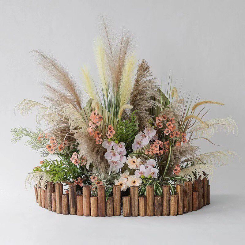 绿植物假花景观造景组合花槽箱彷生I室内庭院干花芦苇草丛摆件