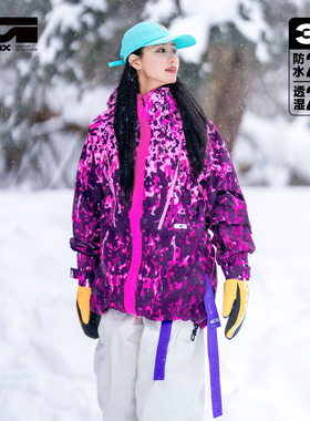 GAINAX滑雪服大G单板防风防水3L专业雪服户外虎皮草莓男女2526