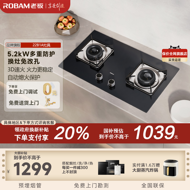 老板22B1A家用猛火灶双灶