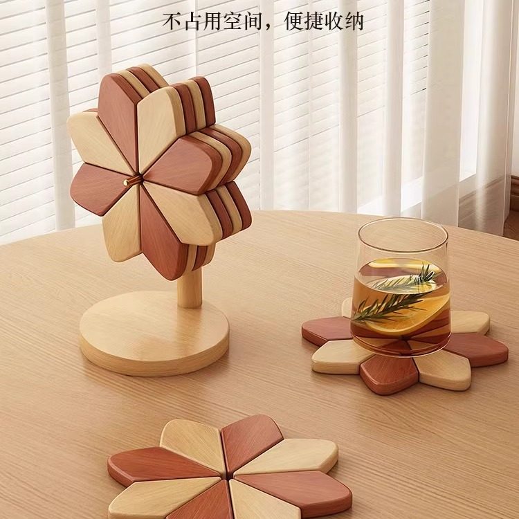 风车隔热垫竹木餐桌防烫耐高温菜盘子碗垫创意摆件折叠锅垫杯垫,居家布艺,餐垫,淘宝优惠券,粉丝福利购,淘宝优惠卷