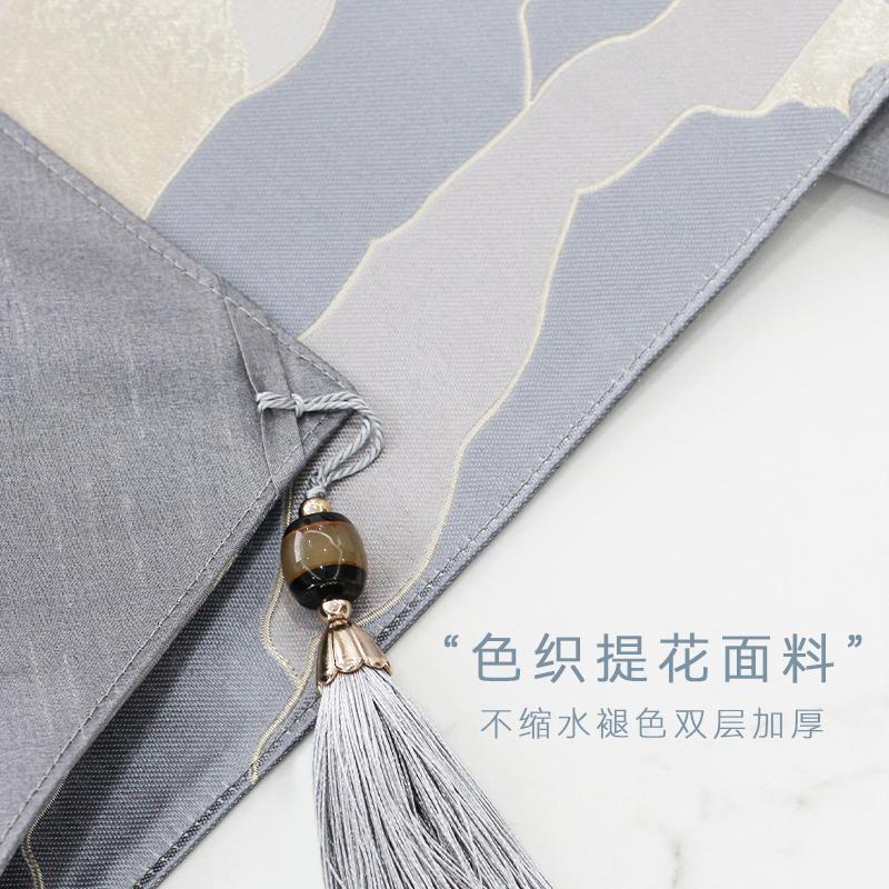 金色桌旗轻奢高端现代简约西餐桌布长条电视柜V盖布茶几布定制
