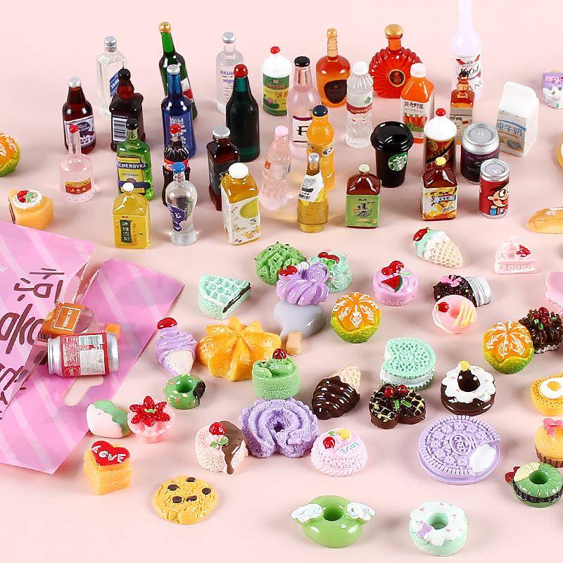 实力工厂现货树脂仿真蛋糕福袋微缩食玩模型迷你啤酒饮料盲袋盲盒