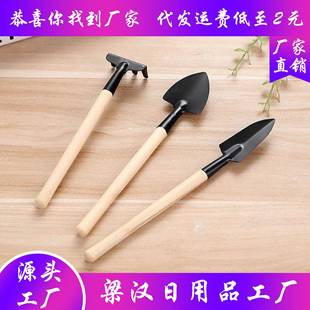 三件套家庭盆栽工具种花铲小铲子铁锹小耙子 多肉植物园艺工具套装