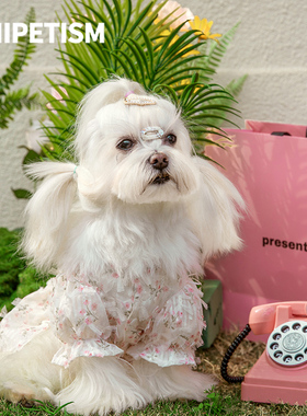 UNIPETISM 甜美肌理碎花连衣裙 宠物小狗狗猫咪衣服UNI24T03