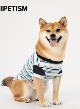 UNIPETISM 猫狗纯棉呵护条纹拼色T恤 秋冬宠物衣服  UNI24N08