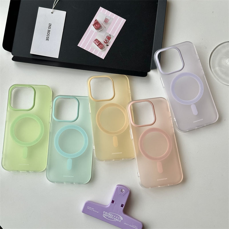 新款糖果透色磁吸适用iPhone15ProMax手机壳14苹果13防摔软男女12