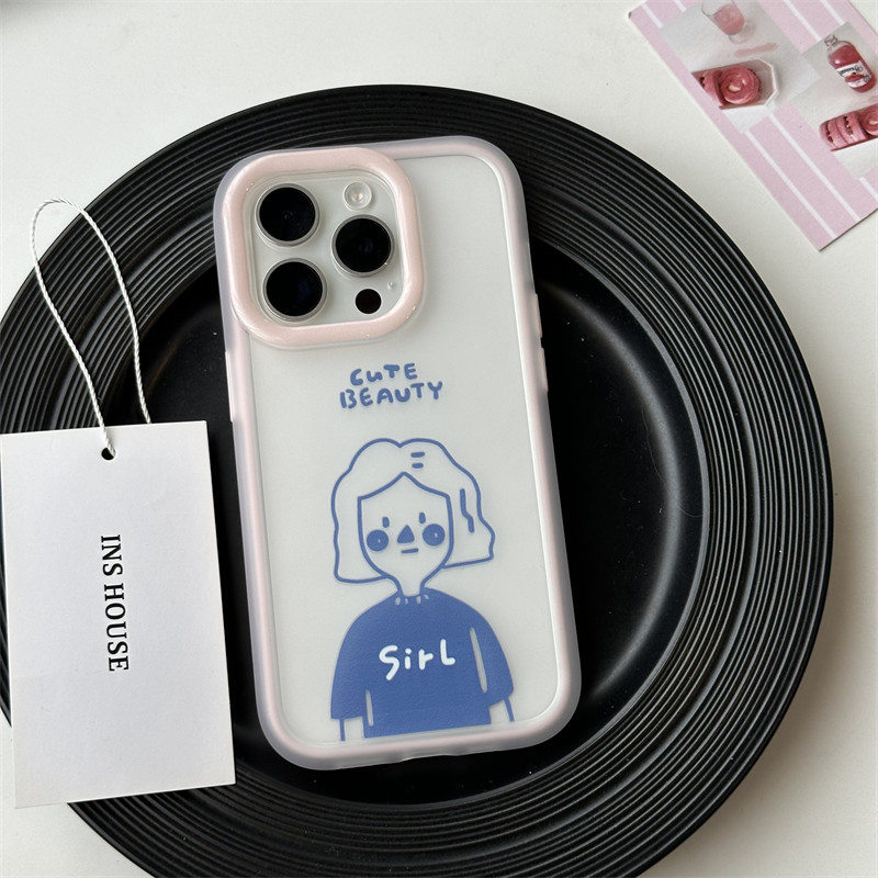 NEW PINK FRAME ENGLISH GIRL SUITABLE FOR IPHONE15PROMAX PHONE CASE 14 APPLE 13 ANTI-DROP SOFT MEN AND WOMEN 12