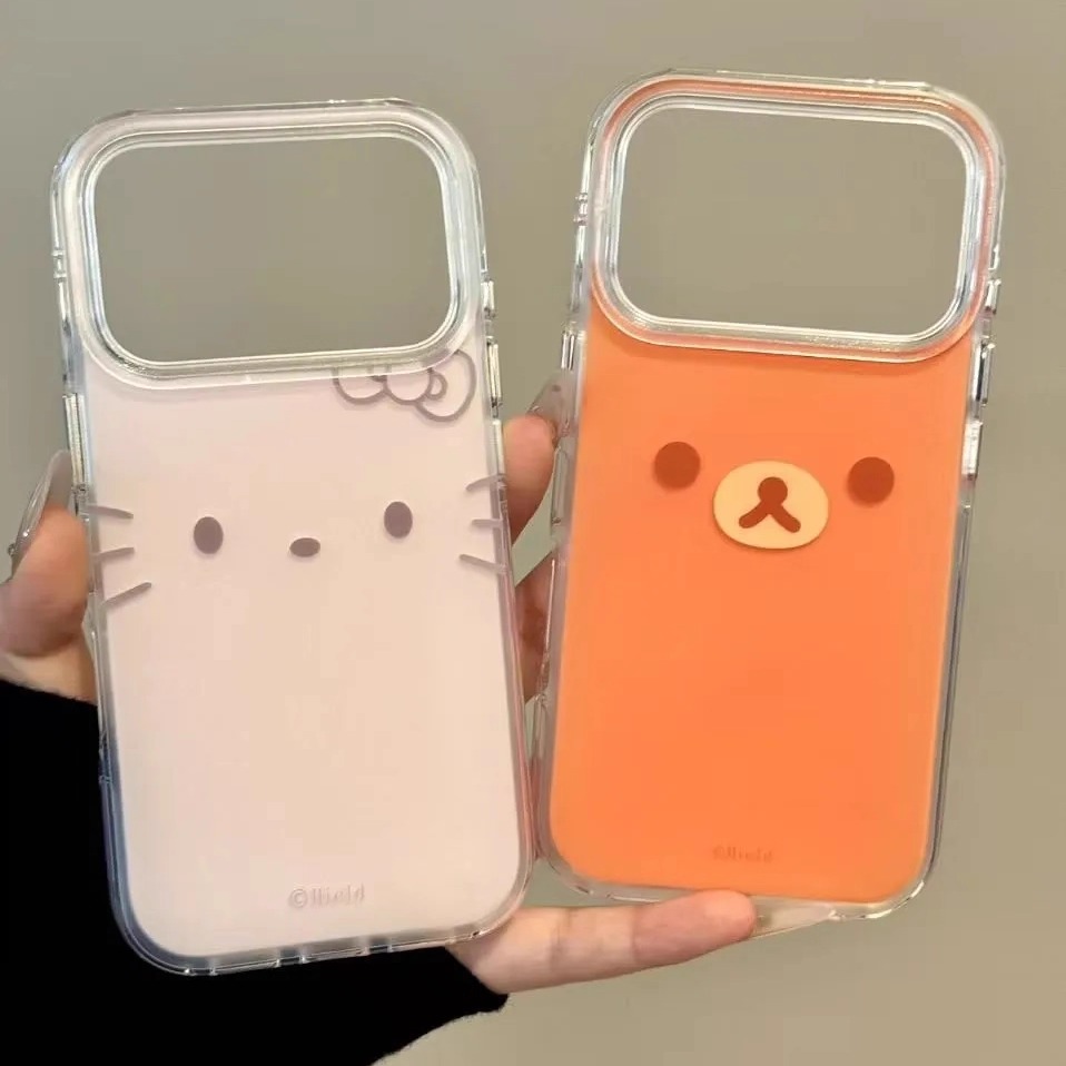 呆萌猫咪轻松熊表情适用iPhone17ProMax手机壳16苹果15防摔软男女