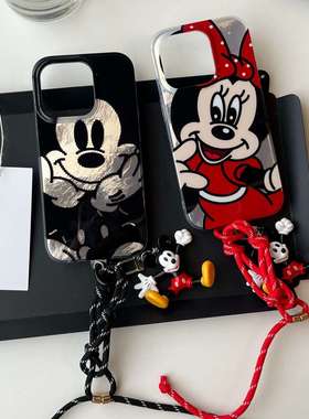 新款可爱米奇米妮适用iPhone16ProMax手机壳15苹果14防摔软男女13