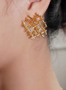 欧美时尚编织耳钉锁骨链